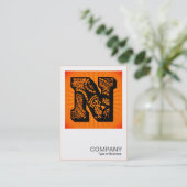 Square Monogram - Paisley Sunburst - N Visitenkarte (Stehend Vorderseite)