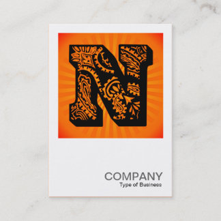 Square Monogram - Paisley Sunburst - N Visitenkarte