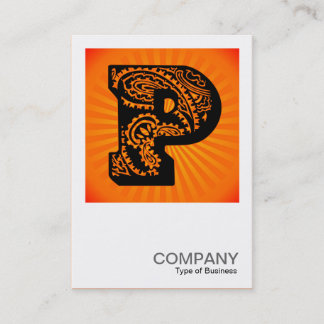 Square Monogram - Paisley Sunburst - P Visitenkarte