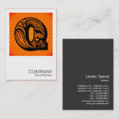 Square Monogram - Paisley Sunburst - Q Visitenkarte (Vorne/Hinten)