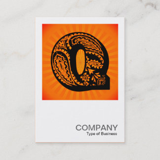 Square Monogram - Paisley Sunburst - Q Visitenkarte
