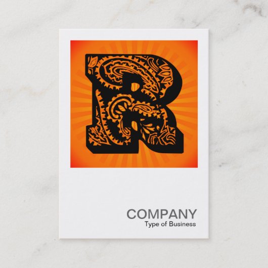 Square Monogram - Paisley Sunburst - R Visitenkarte (Vorderseite)