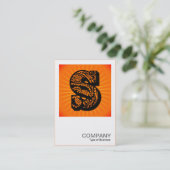 Square Monogram - Paisley Sunburst - S Visitenkarte (Stehend Vorderseite)