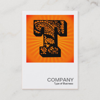 Square Monogram - Paisley Sunburst - T Visitenkarte