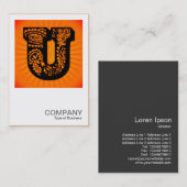 Square Monogram - Paisley Sunburst - U Visitenkarte (Vorne/Hinten)