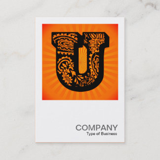 Square Monogram - Paisley Sunburst - U Visitenkarte