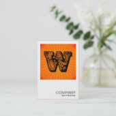 Square Monogram - Paisley Sunburst - W Visitenkarte (Stehend Vorderseite)