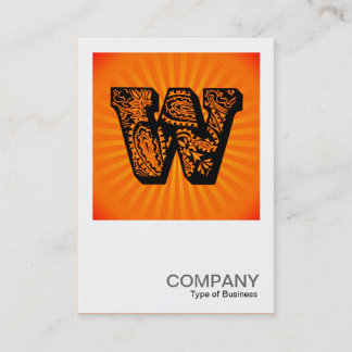 Square Monogram - Paisley Sunburst - W Visitenkarte