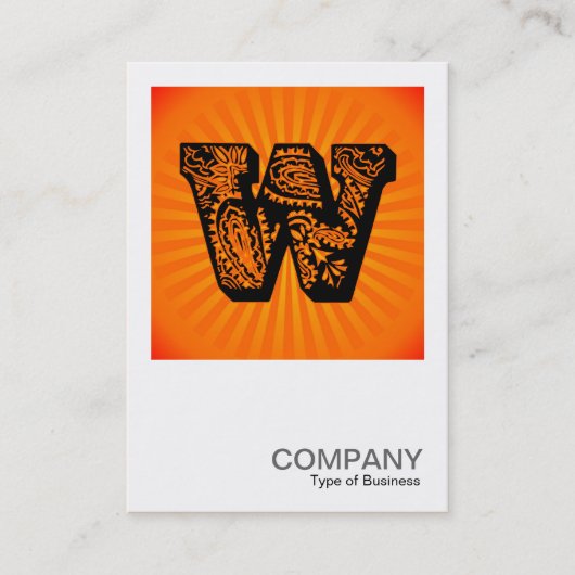 Square Monogram - Paisley Sunburst - W Visitenkarte (Vorderseite)