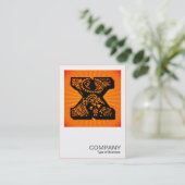 Square Monogram - Paisley Sunburst - X Visitenkarte (Stehend Vorderseite)
