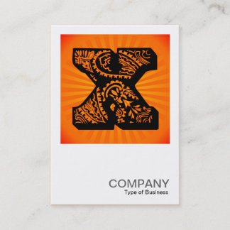 Square Monogram - Paisley Sunburst - X Visitenkarte