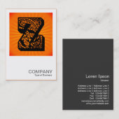 Square Monogram - Paisley Sunburst - Z Visitenkarte (Vorne/Hinten)