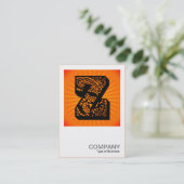 Square Monogram - Paisley Sunburst - Z Visitenkarte (Stehend Vorderseite)