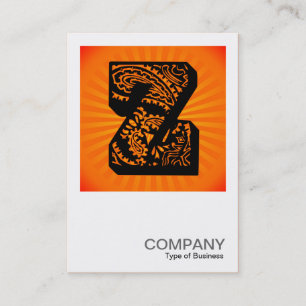 Square Monogram - Paisley Sunburst - Z Visitenkarte