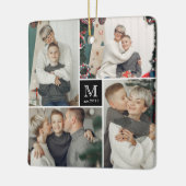 Square Monogram Simple Foto Collage Weihnachten Keramikornament (Links)