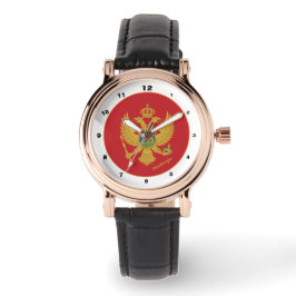 Square Montenegro Flag & Montenegro Trendmode Armbanduhr