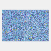 Square Mosaik Blau Töne Fliesenmuster Geschenkpapier Set (Vorderseite 2)