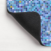 Square Mosaik Blau Töne Fliesenmuster Mousepad (Ecke)