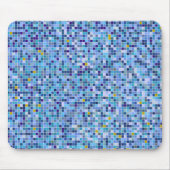 Square Mosaik Blau Töne Fliesenmuster Mousepad (Vorne)