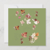 Square Moss Green Autumn Bridal Brunch & Bubbly Einladung (Rückseite)