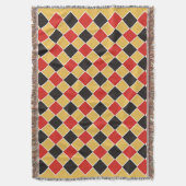 SQUARE-Muster - schwarz, rot, weiß + Ihr Hintergru Decke (Vorderseite Vertikal)