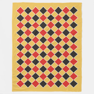 SQUARE-Muster - schwarz, rot, weiß + Ihr Hintergru Fleecedecke