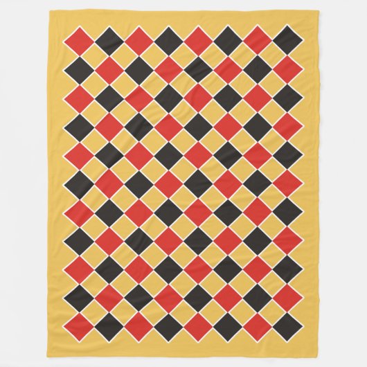 SQUARE-Muster - schwarz, rot, weiß + Ihr Hintergru Fleecedecke (Vorderseite)