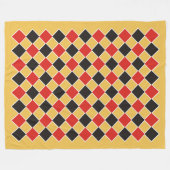 SQUARE-Muster - schwarz, rot, weiß + Ihr Hintergru Fleecedecke (Vorderseite (Horizontal))