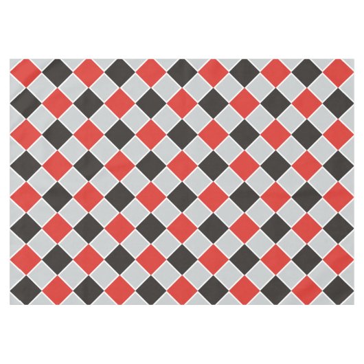 SQUARE-Muster - schwarz, rot, weiß + Ihr Hintergru Tischdecke (Vorderseite (Horizontal))