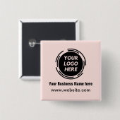 Square Name Business Logo Basispersonal, aber Button (Vorne & Hinten)