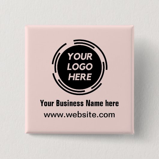 Square Name Business Logo Basispersonal, aber Button (Vorderseite)