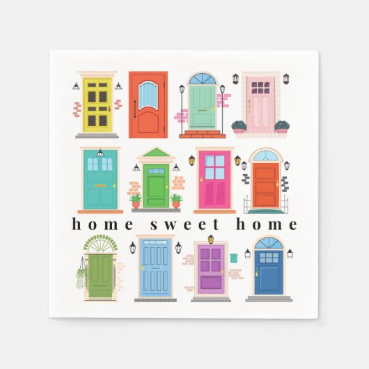 Square Napkin - jederzeit farbenfrohe Türen Serviette (Vorderseite)
