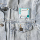 Square Niedlich Doodle Cartoon Membernotes Button (Beispiel)