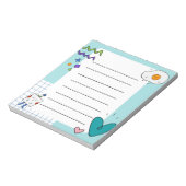 Square Niedlich Doodle Cartoon Membernotes Notizblock (Rotiert)