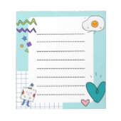 Square Niedlich Doodle Cartoon Membernotes Notizblock (Vorderseite)