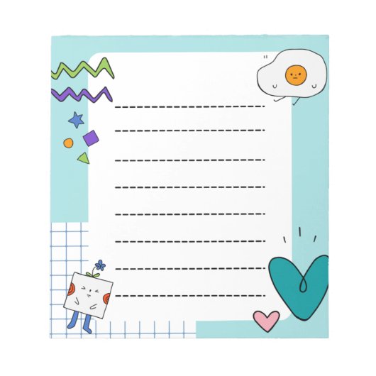 Square Niedlich Doodle Cartoon Membernotes Notizblock (Vorderseite)