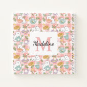 Square Notebook Personalized Tea & Bookish Cats Notizblock (Rückseite)