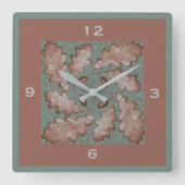 Square Oak Leaf und Acorn Wall Uhr (Vorderseite)