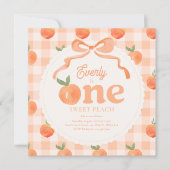 Square One Sweet Peach Birthday Einladung (Vorderseite)
