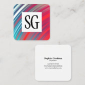 Square Panel - Initialen - Abstrakt Planet Rings Quadratische Visitenkarte (Vorne/Hinten)