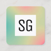 Square Panel - Initialen - Gradient Square B Quadratische Visitenkarte (Vorderseite)