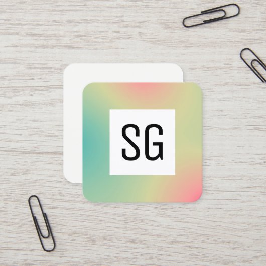 Square Panel - Initialen - Gradient Square B Quadratische Visitenkarte (Vorderseite/Rückseite Beispiel)