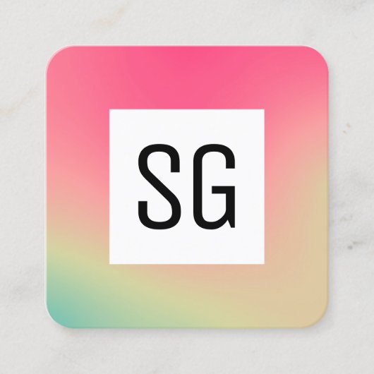 Square Panel - Initialen - Gradient Square B Quadratische Visitenkarte (Vorderseite)