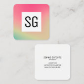 Square Panel - Initialen - Gradient Square B Quadratische Visitenkarte (Vorne/Hinten)
