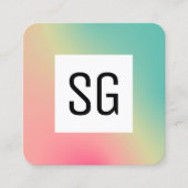 Square Panel - Initialen - Gradient Square B Quadratische Visitenkarte (Vorderseite)