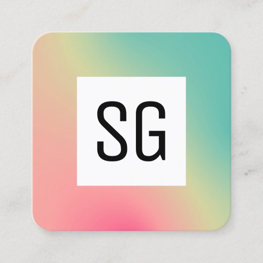 Square Panel - Initialen - Gradient Square B Quadratische Visitenkarte (Vorderseite)