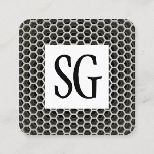 Square Panel - Initialen - Honeycomb Warm Quadratische Visitenkarte
