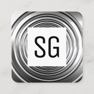 Square Panel - Initialen - Long Spring B&W Quadratische Visitenkarte