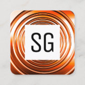 Square Panel - Initialen - Long Spring Orange Quadratische Visitenkarte (Vorderseite)