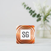 Square Panel - Initialen - Long Spring Orange Quadratische Visitenkarte (Stehend Vorderseite)
